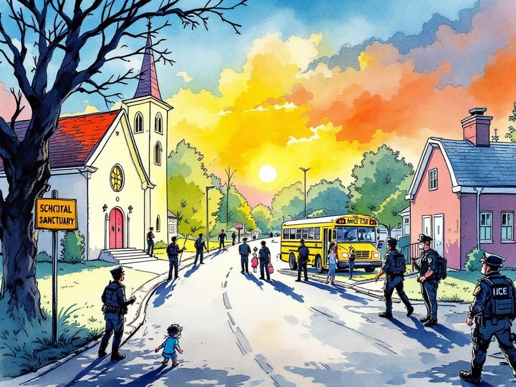 ICE agents circling churches schools and hospitals, pastors and teachers trying to protect their communities